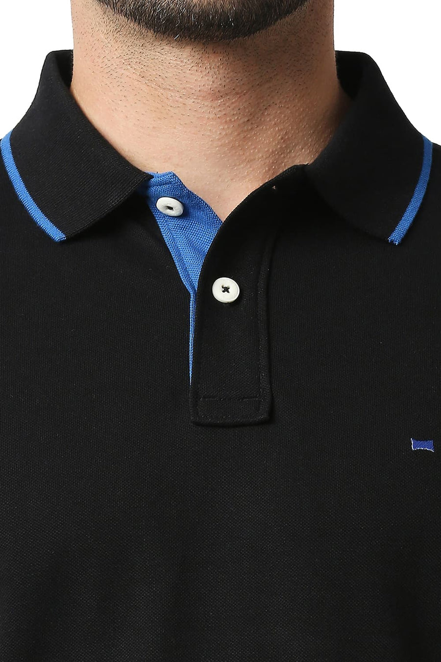 BASICS MUSCLE FIT BLACK BEAUTY POLO T-SHIRT