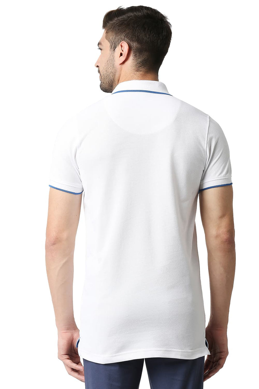 BASICS MUSCLE FIT BRIGHT WHITE POLO T-SHIRT