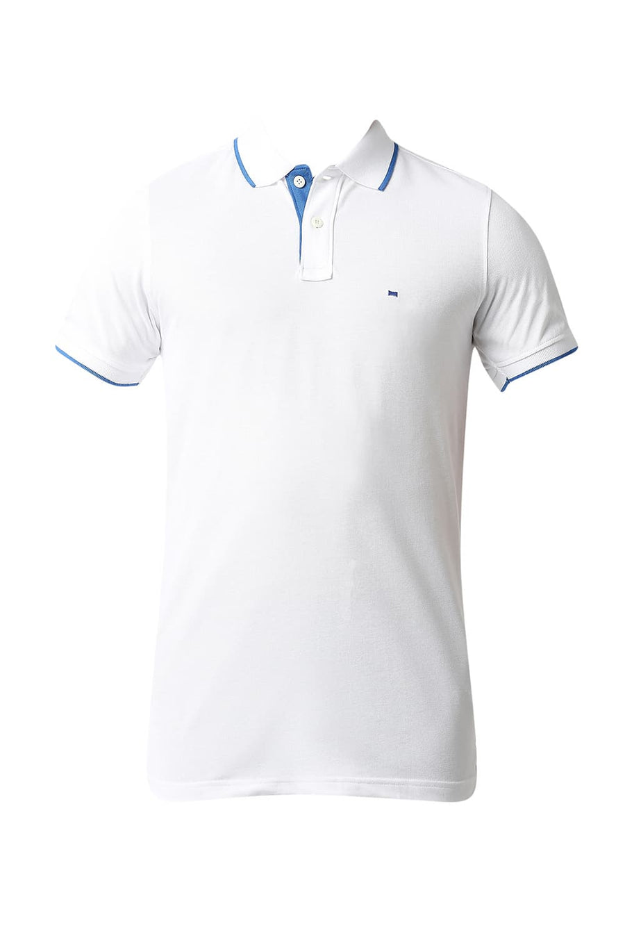 BASICS MUSCLE FIT BRIGHT WHITE POLO T-SHIRT