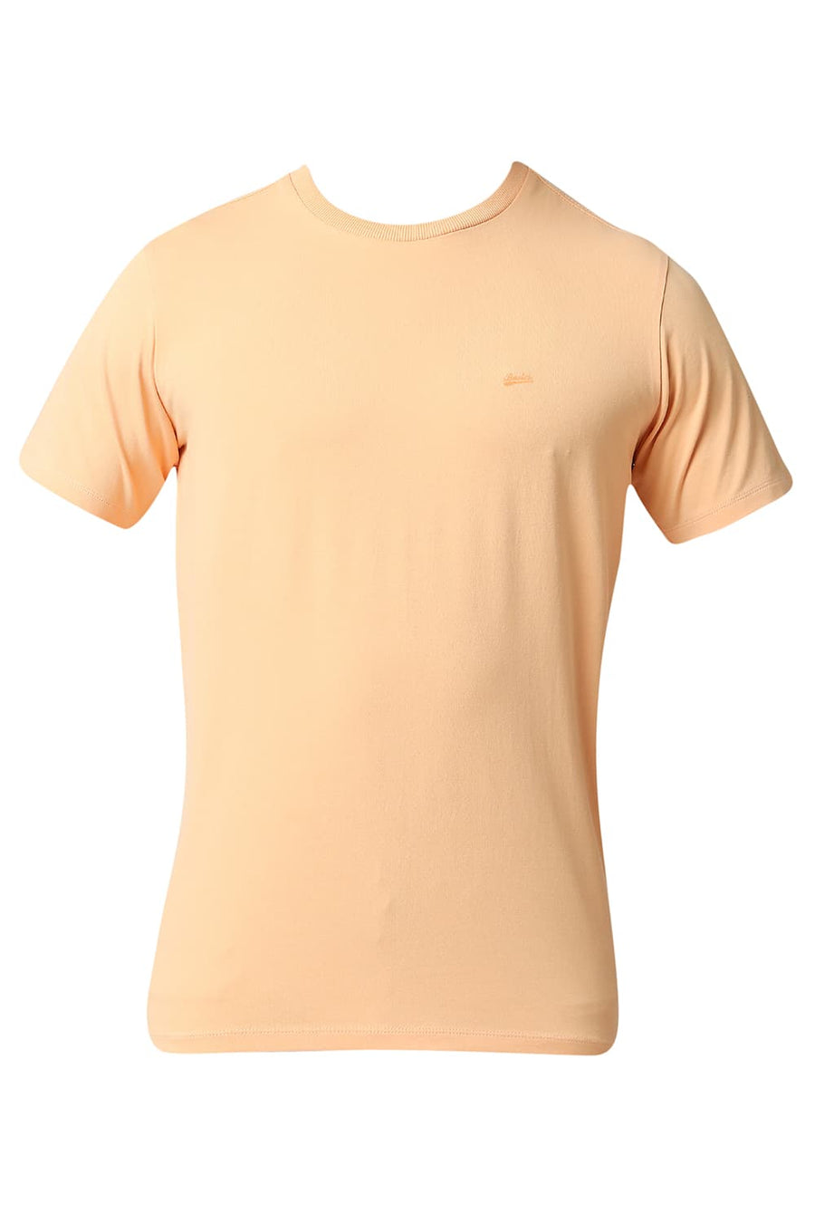 BASICS MUSCLE FIT CREAM BLUSH CREW NECK T-SHIRTS