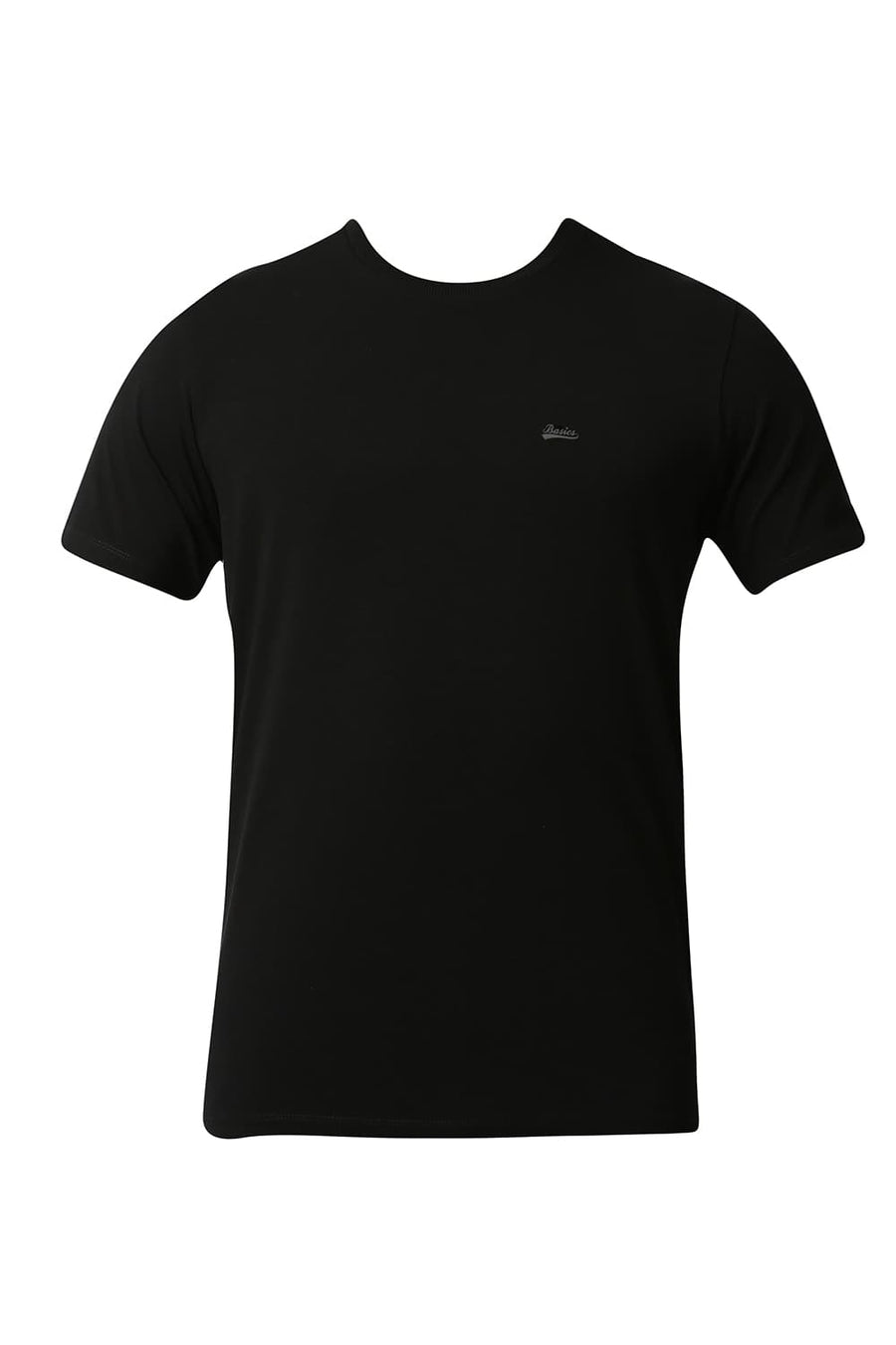 BASICS MUSCLE FIT JET BLACK CREW NECK T-SHIRTS