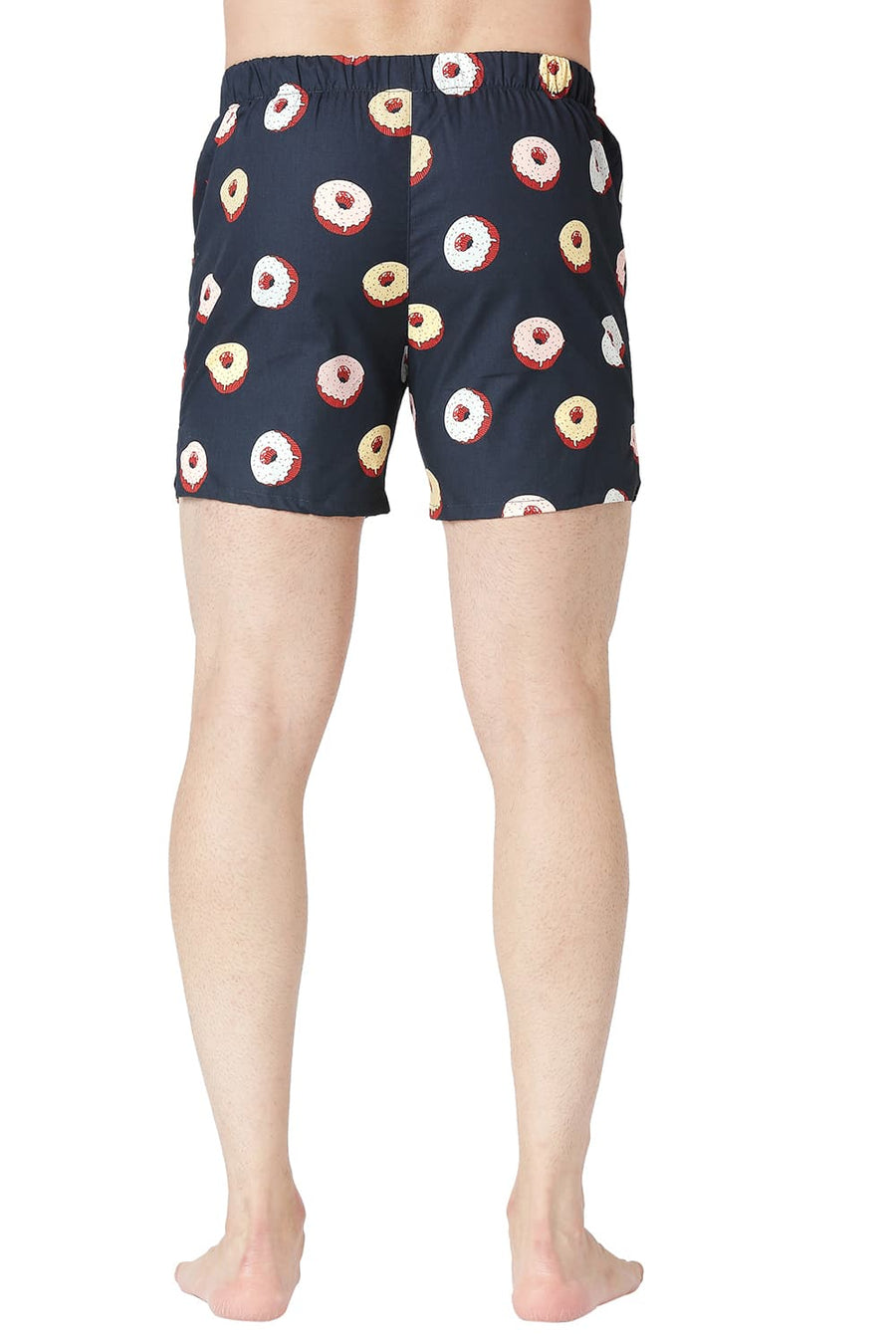 BASICS SLIM FIT PARISIAN NAVY COTTON PRINTED BOXER SHORTS