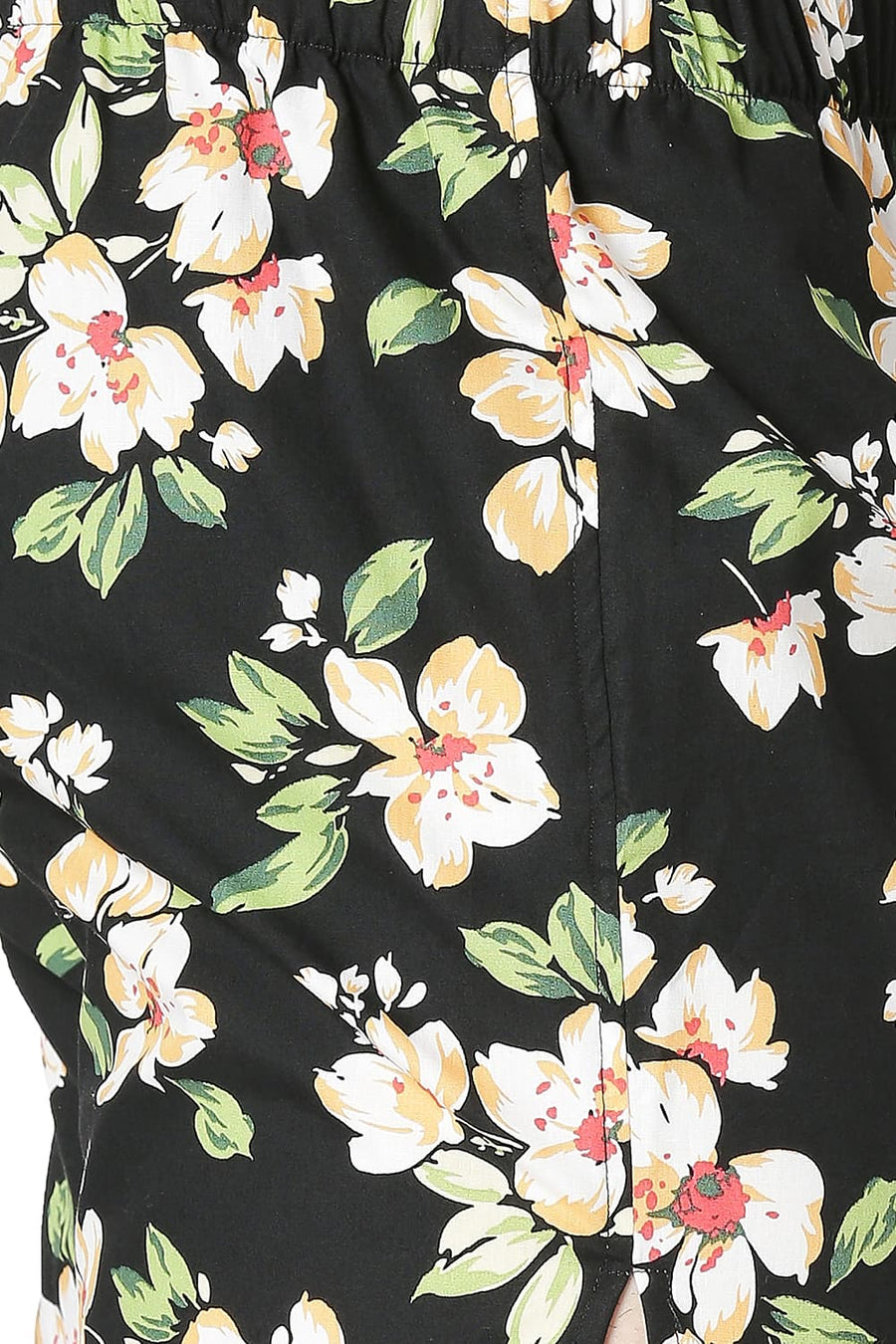 BASICS SLIM FIT JET BLACK COTTON PRINTED BOXER SHORTS