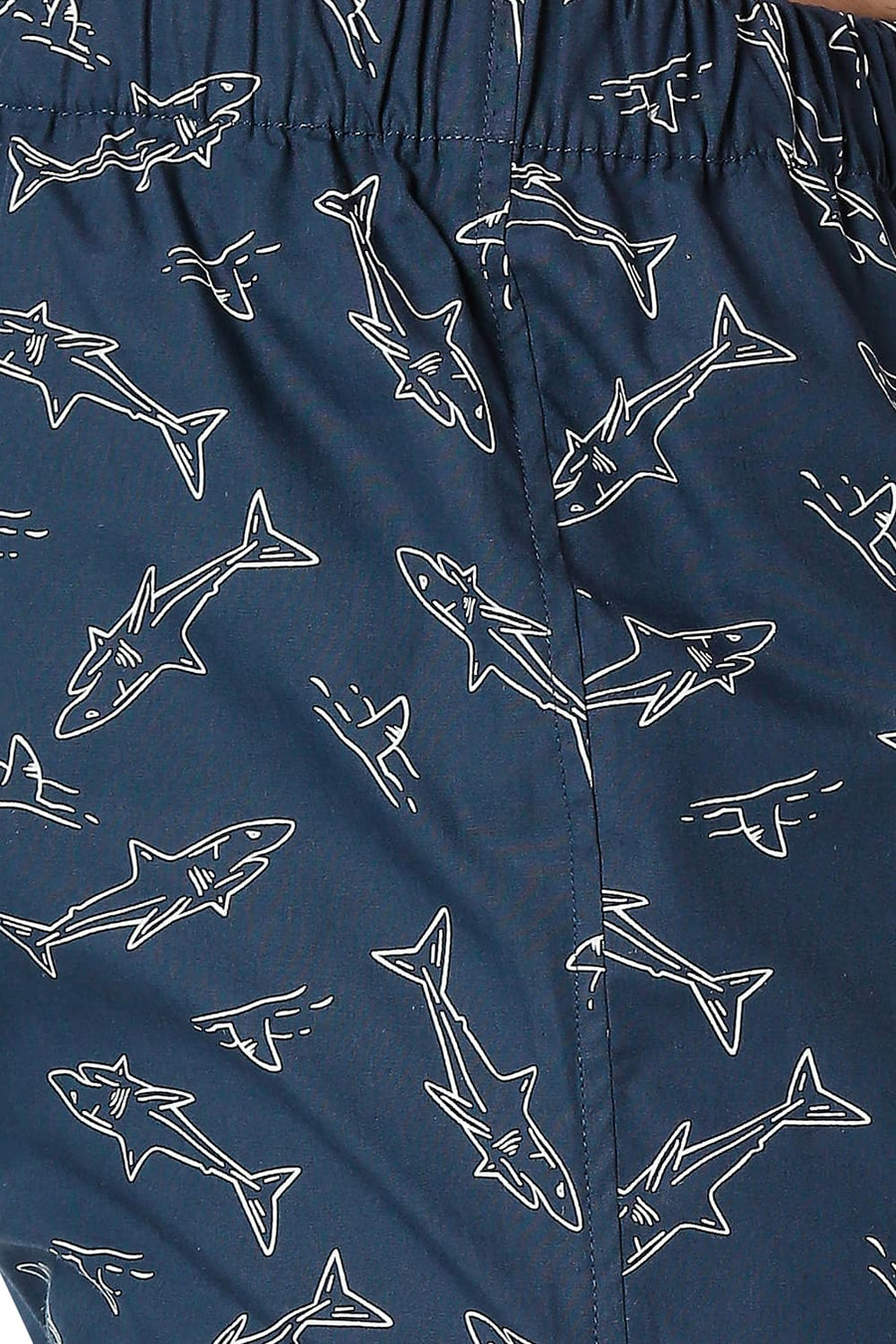 BASICS SLIM FIT ENSIGN NAVY COTTON PRINTED BOXER SHORTS
