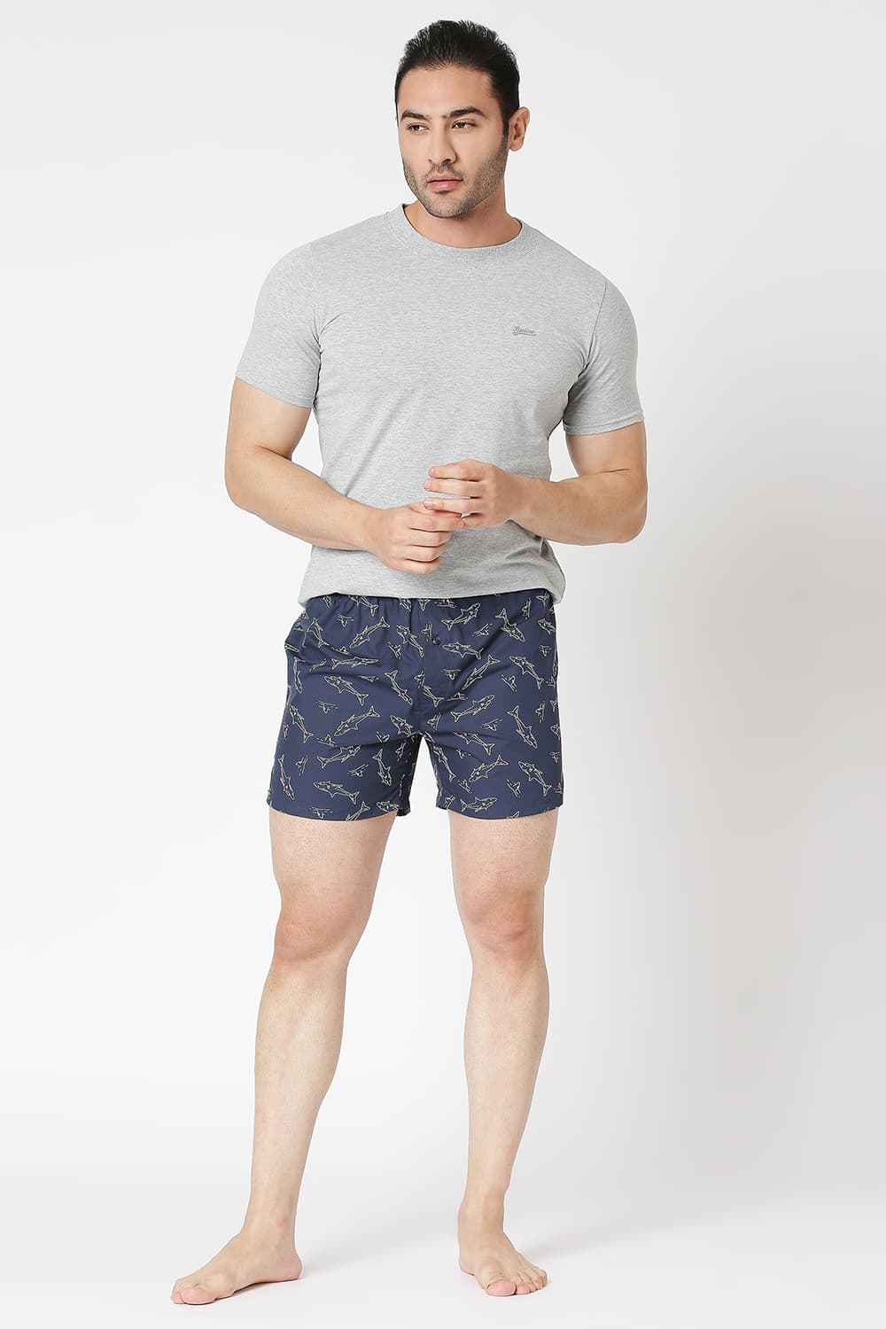 Slim Fit Cotton Printed Boxer Shorts