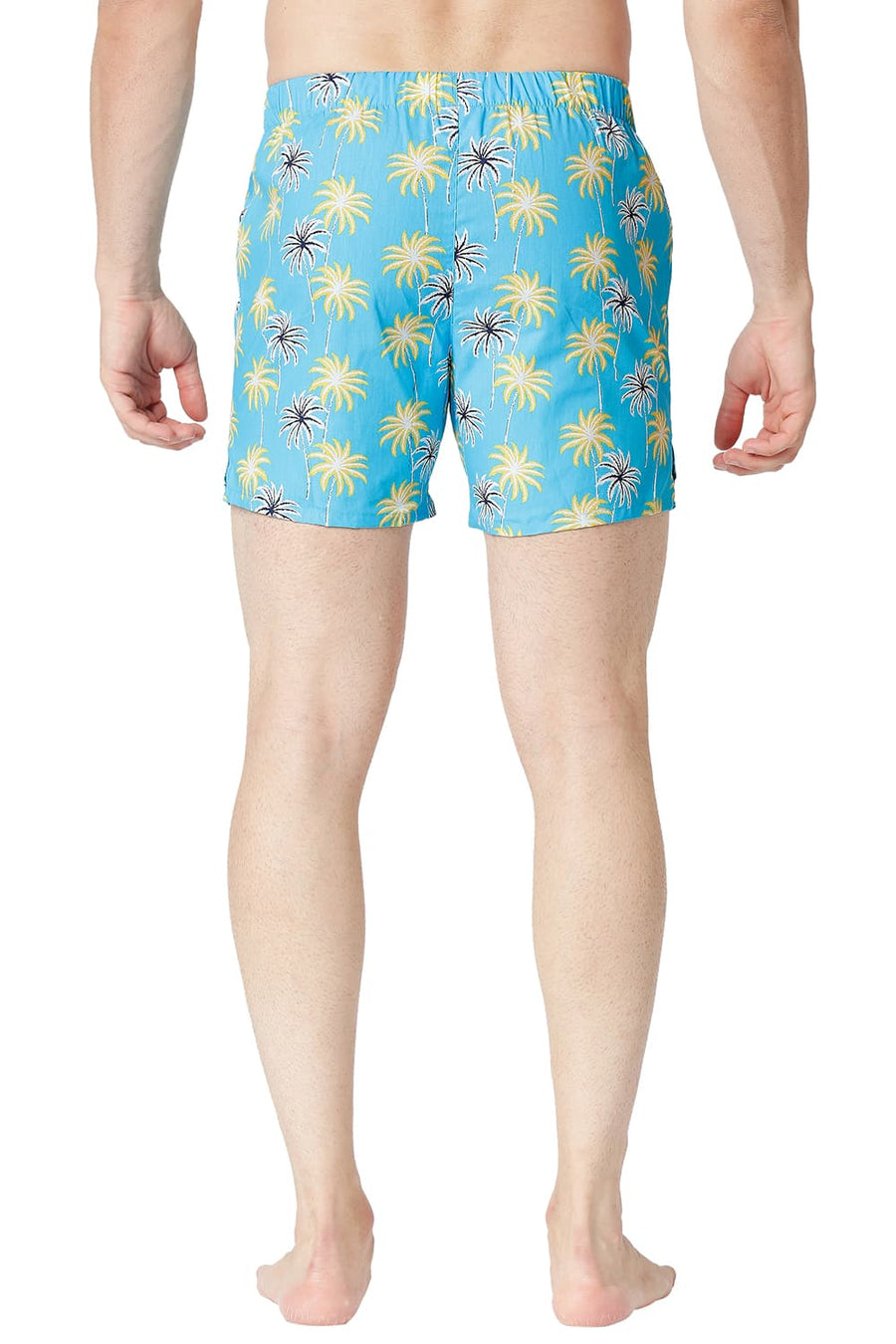 BASICS SLIM FIT RIVER TURQUOISE COTTON PRINTED BOXER SHORTS