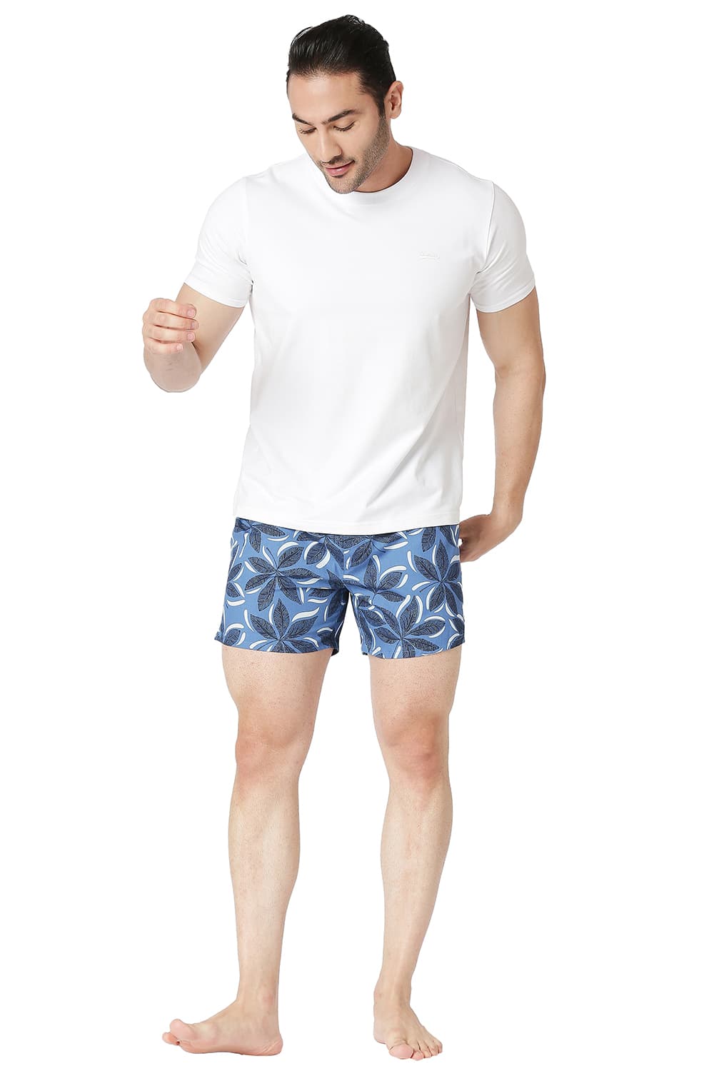 BASICS SLIM FIT COTTON PRINTED BOXER SHORTS