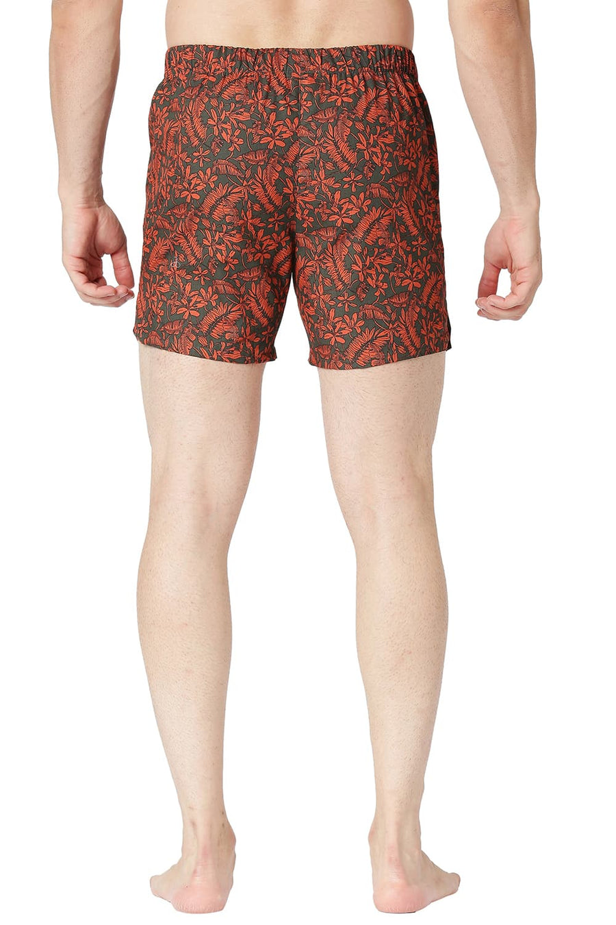 BASICS SLIM FIT LANGOUSTINA RED COTTON PRINTED BOXER SHORTS