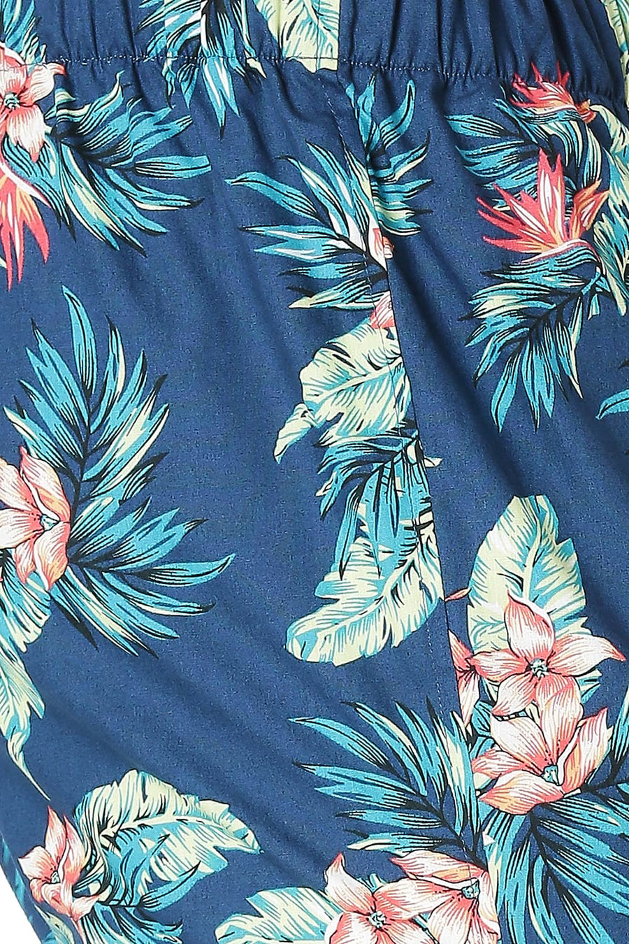 BASICS SLIM FIT VALLARTA TEAL COTTON PRINTED BOXER SHORTS