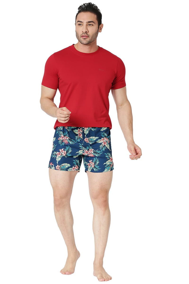 BASICS SLIM FIT COTTON PRINTED BOXER SHORTS