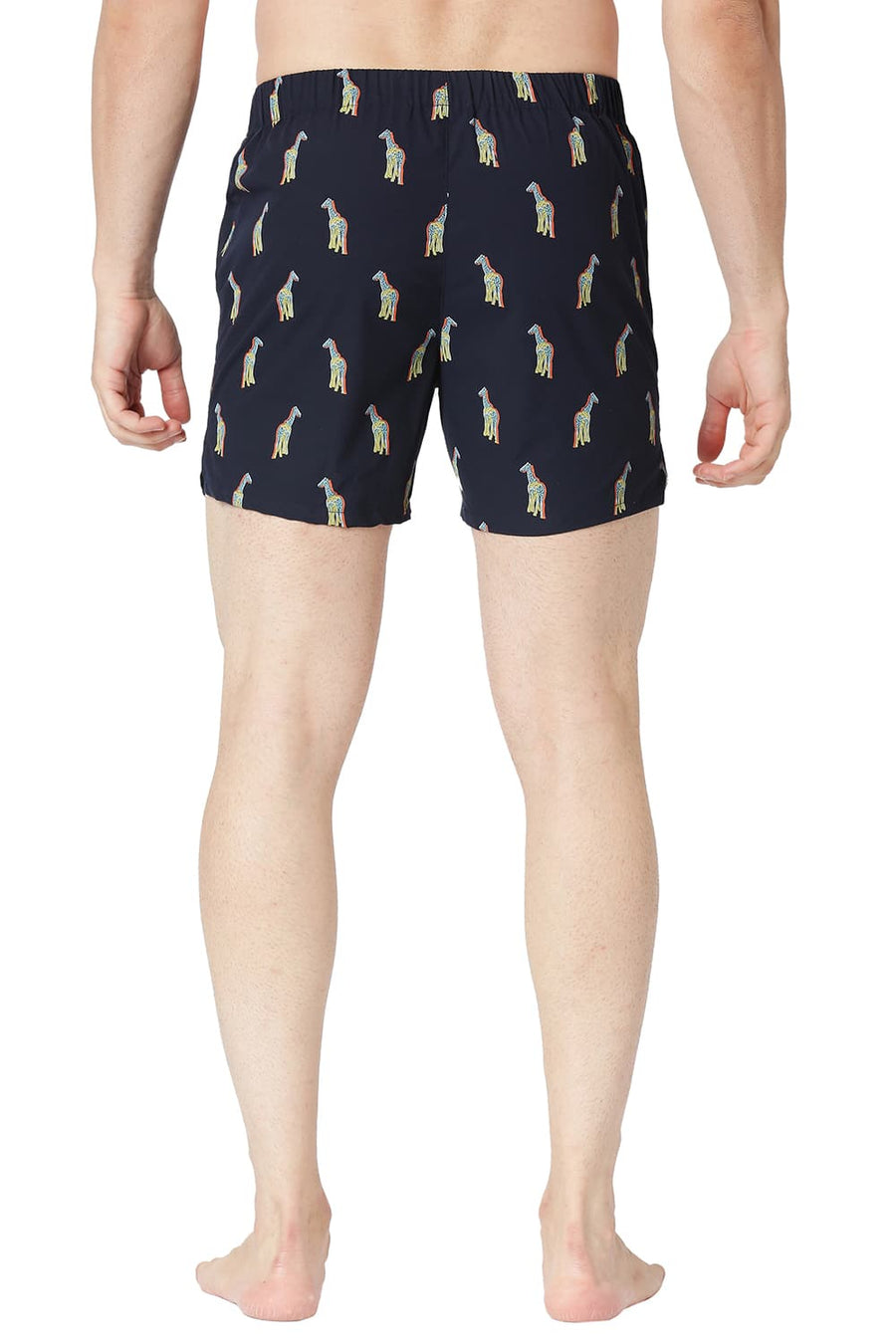 BASICS SLIM FIT SALUTE NAVY COTTON PRINTED BOXER SHORTS