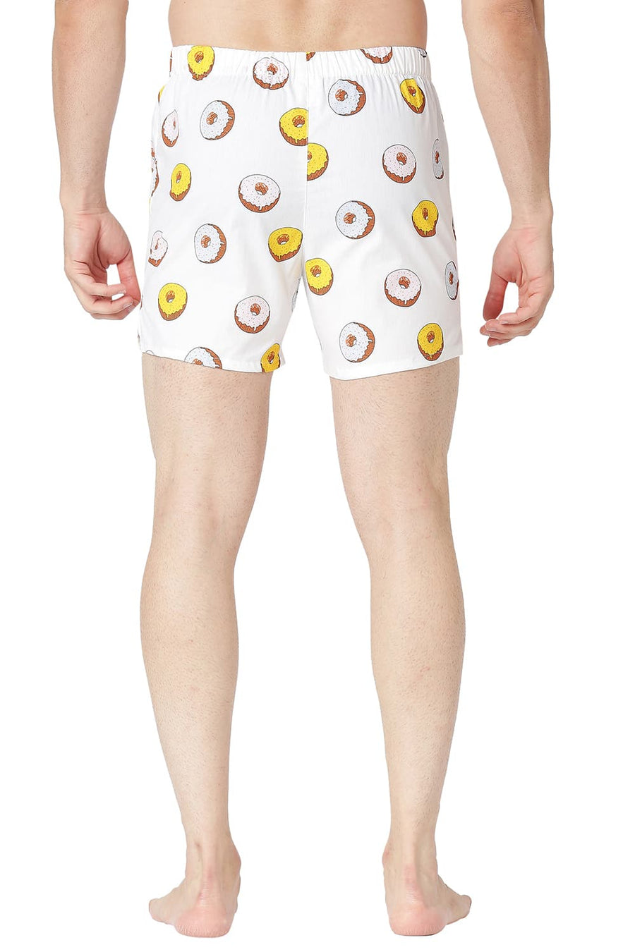 BASICS SLIM FIT BRILLIANT WHITE COTTON PRINTED BOXER SHORTS