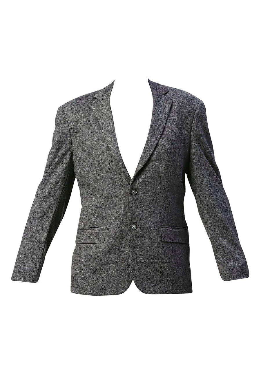 BASICS COMFORT FIT PEWTER POLY RAYON STRETCH KNIT BLAZERS