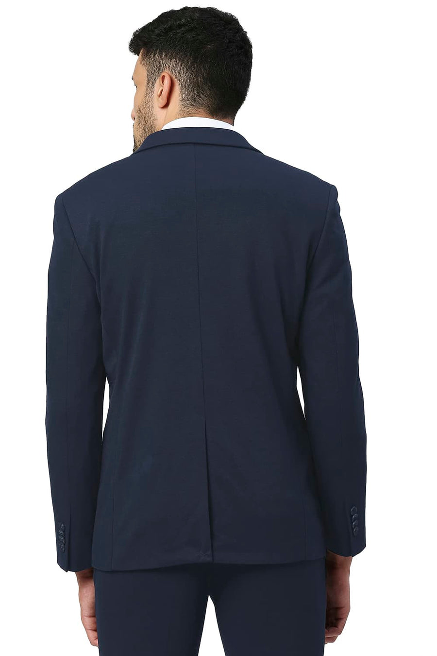 BASICS COMFORT FIT OUTER SPACE POLY RAYON STRETCH KNIT BLAZERS