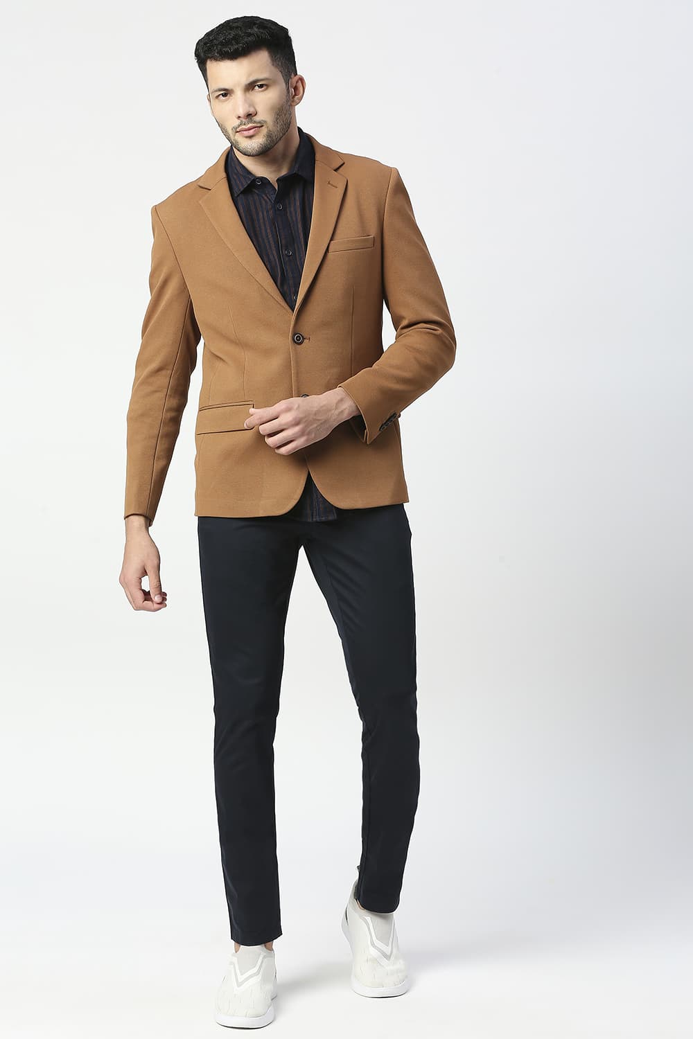 Comfort Fit Polyester Stretch Knit Blazers