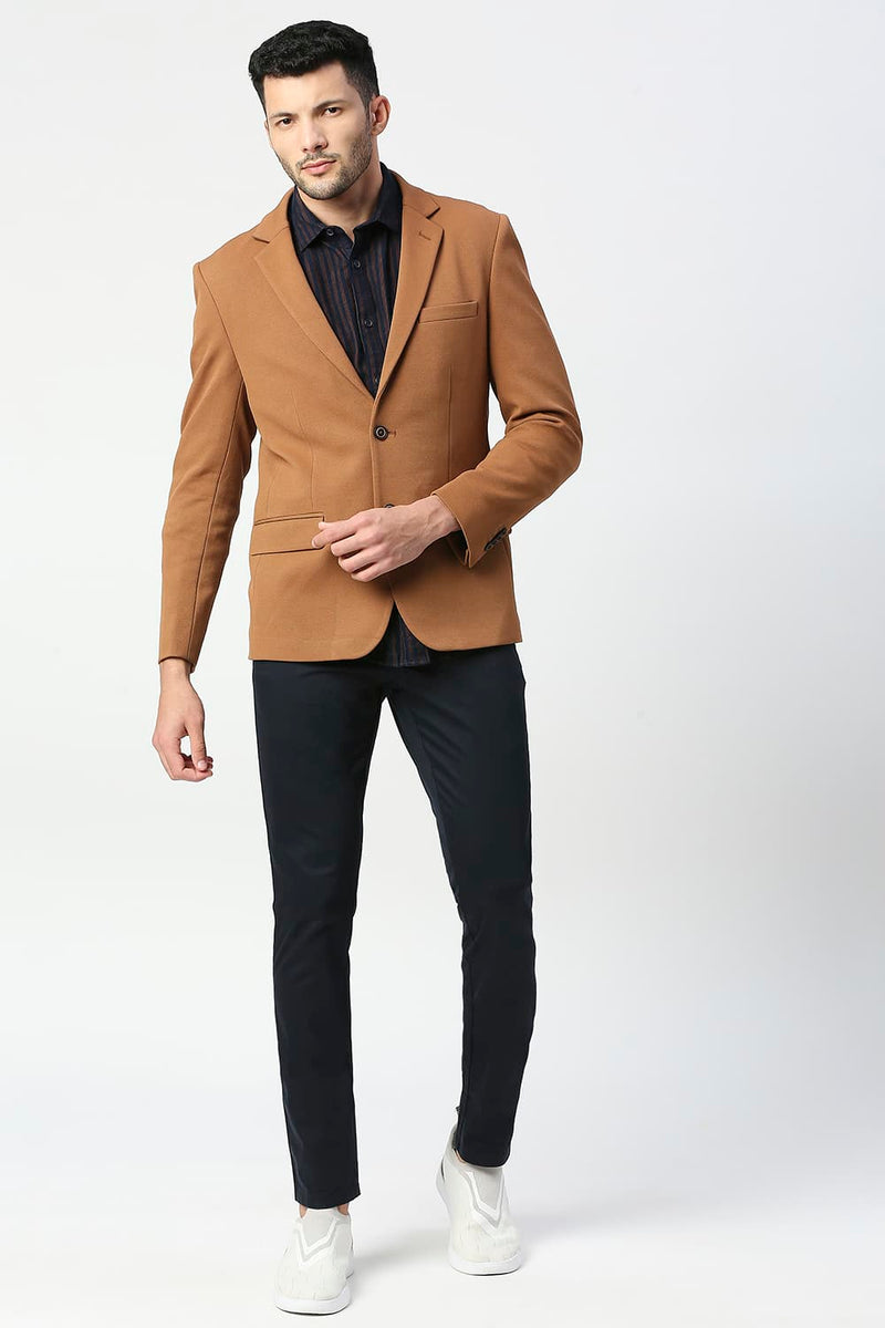 Comfort Fit Polyester Stretch Knit Blazers