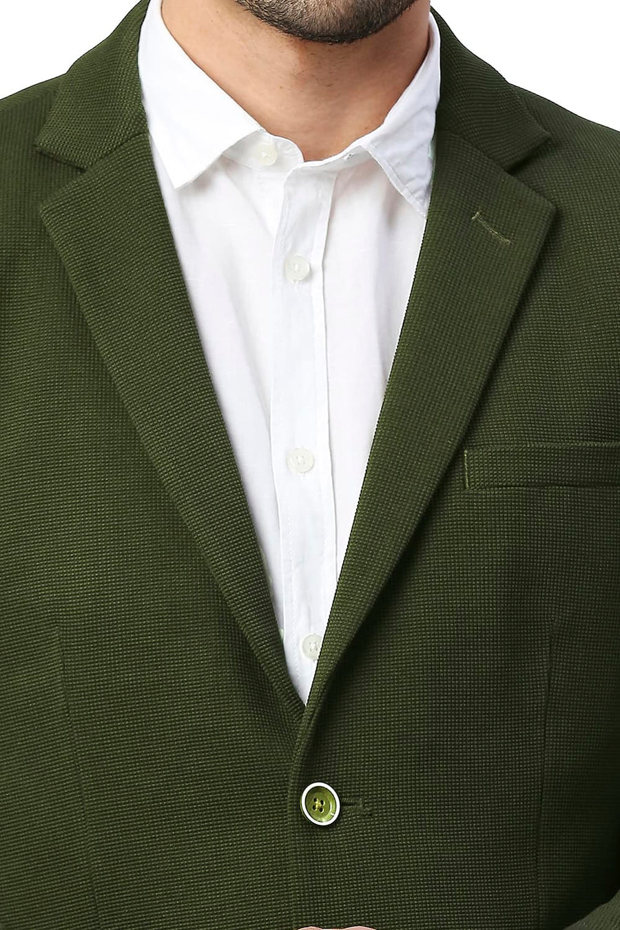 BASICS COMFORT FIT TARMAC POLYESTER STRETCH KNIT BLAZERS