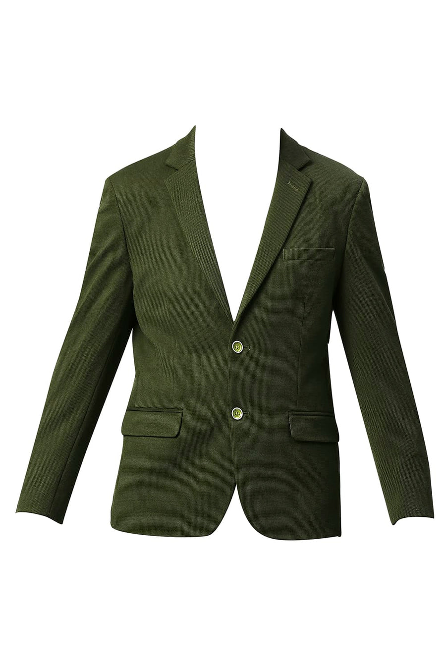 BASICS COMFORT FIT TARMAC POLYESTER STRETCH KNIT BLAZERS