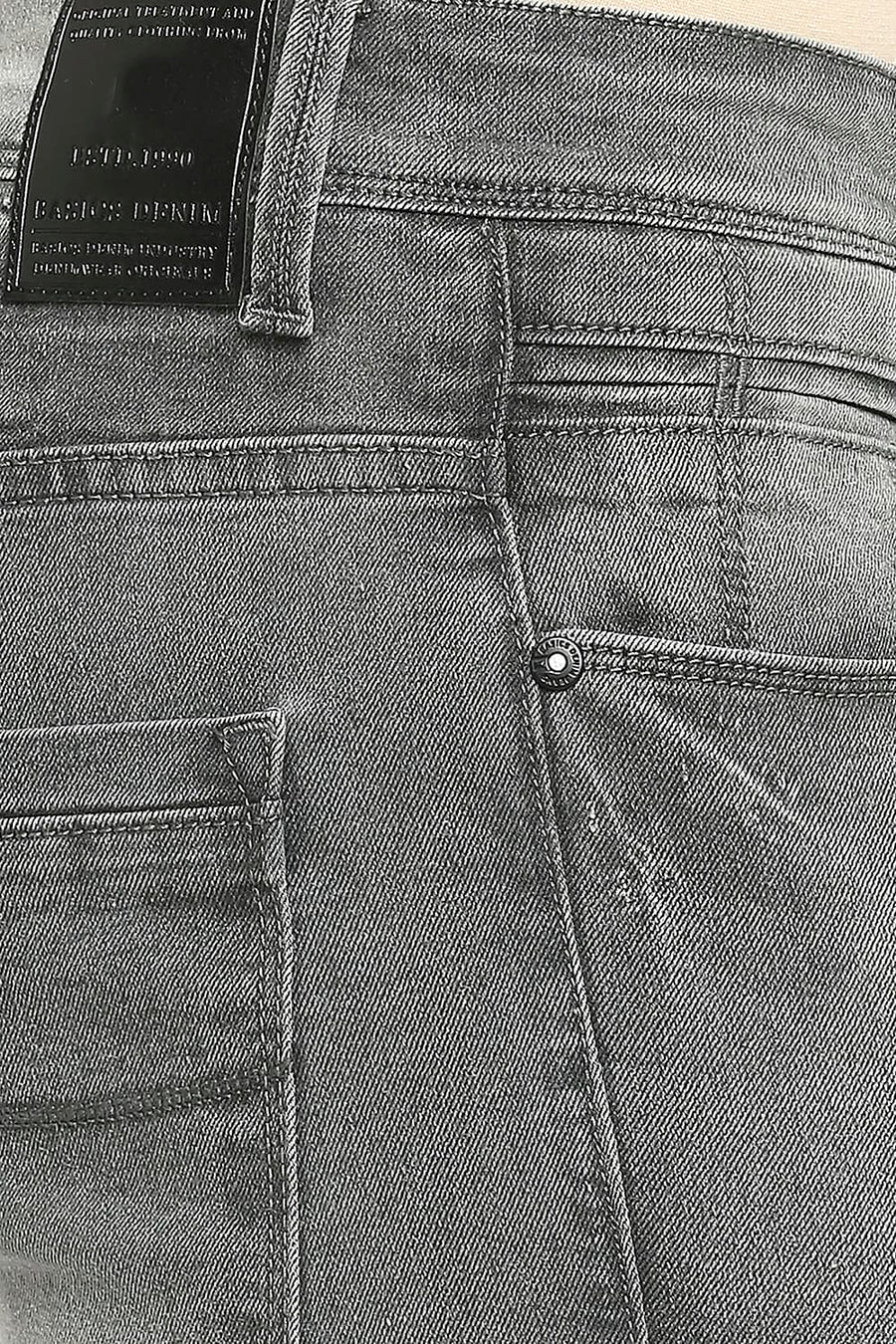 BASICS TORQUE FIT STEEL GREY STRETCH JEANS