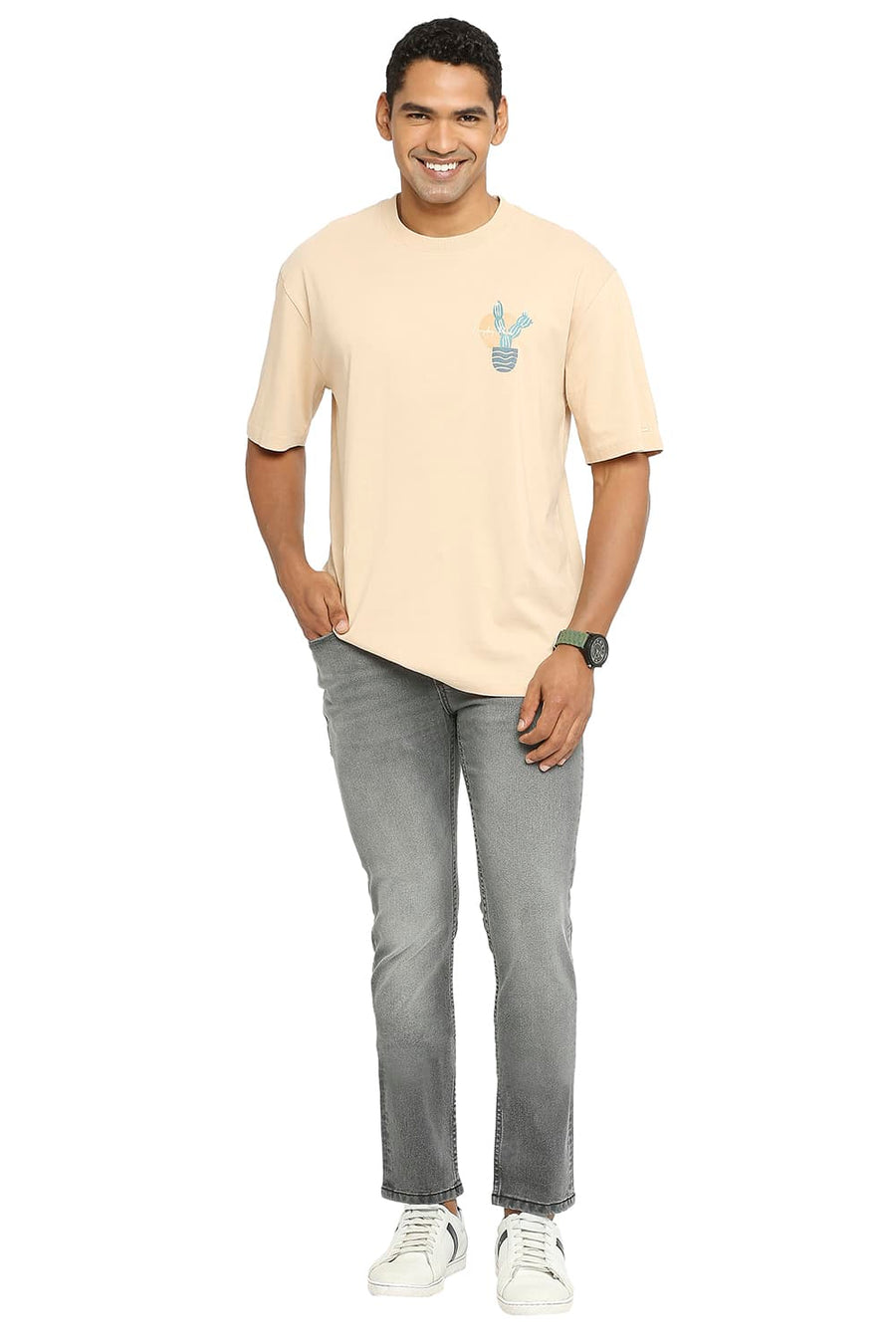 BASICS TORQUE FIT STEEL GREY STRETCH JEANS