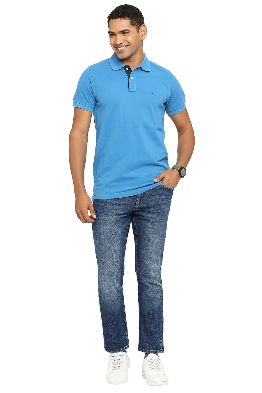 BASICS TORQUE FIT ENSIGN BLUE STRETCH JEANS