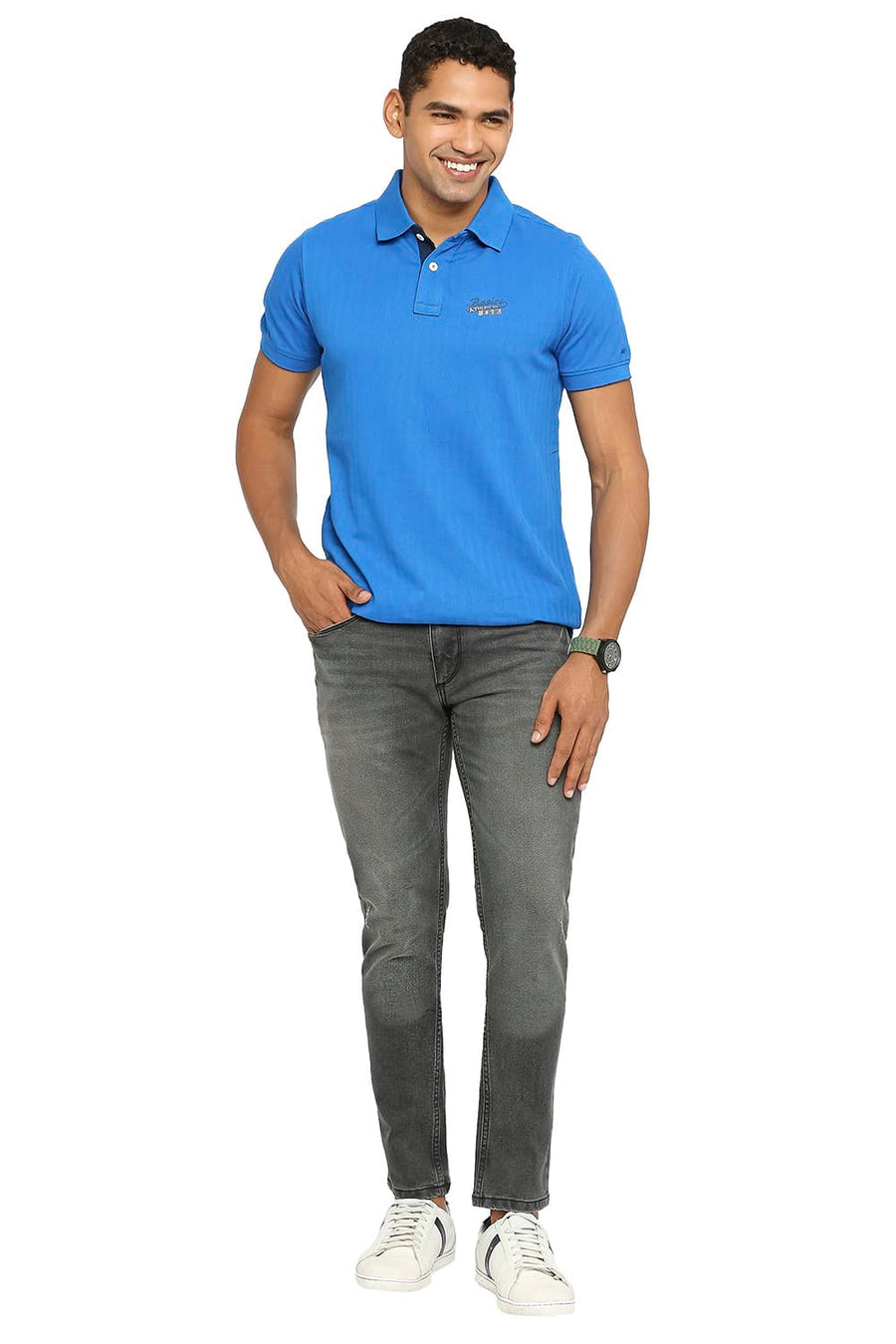 BASICS BLADE FIT IRON GATE STRETCH JEANS