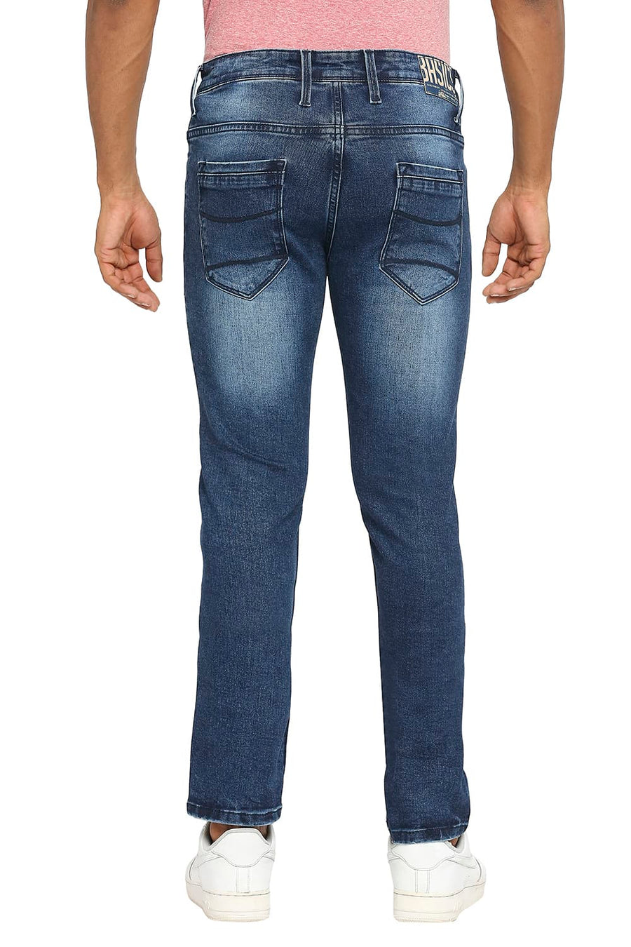 BASICS TORQUE FIT DARK DENIM STRETCH JEANS