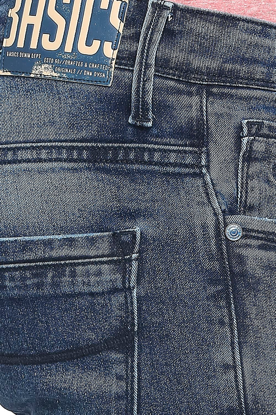 BASICS TORQUE FIT DARK DENIM STRETCH JEANS