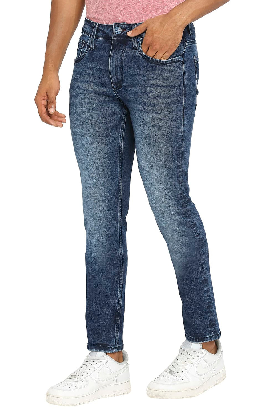 BASICS TORQUE FIT DARK DENIM STRETCH JEANS