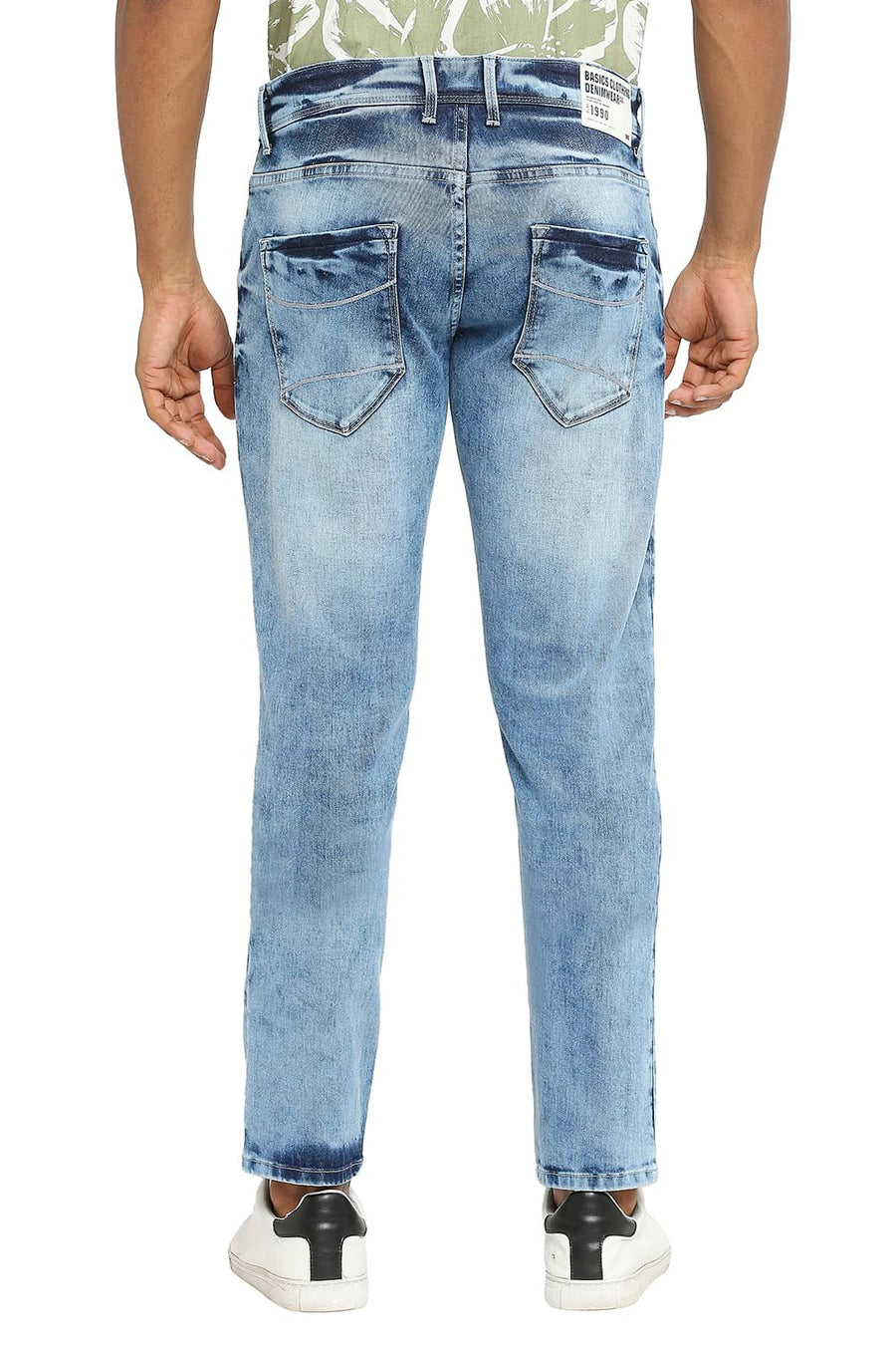BASICS BLADE FIT FADED DENIM STRETCH JEANS