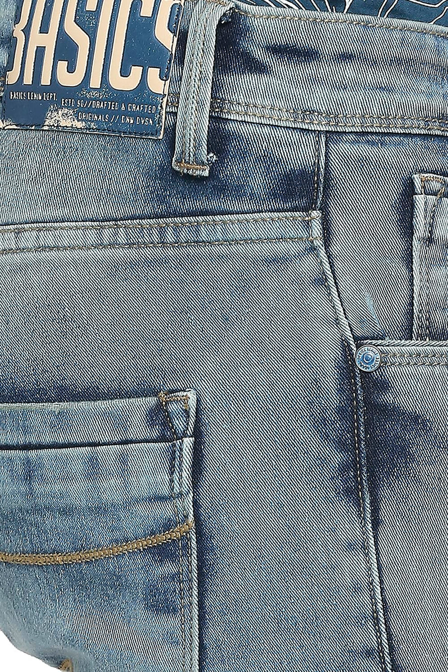 BASICS BLADE FIT CAPTAINS BLUE STRETCH JEANS