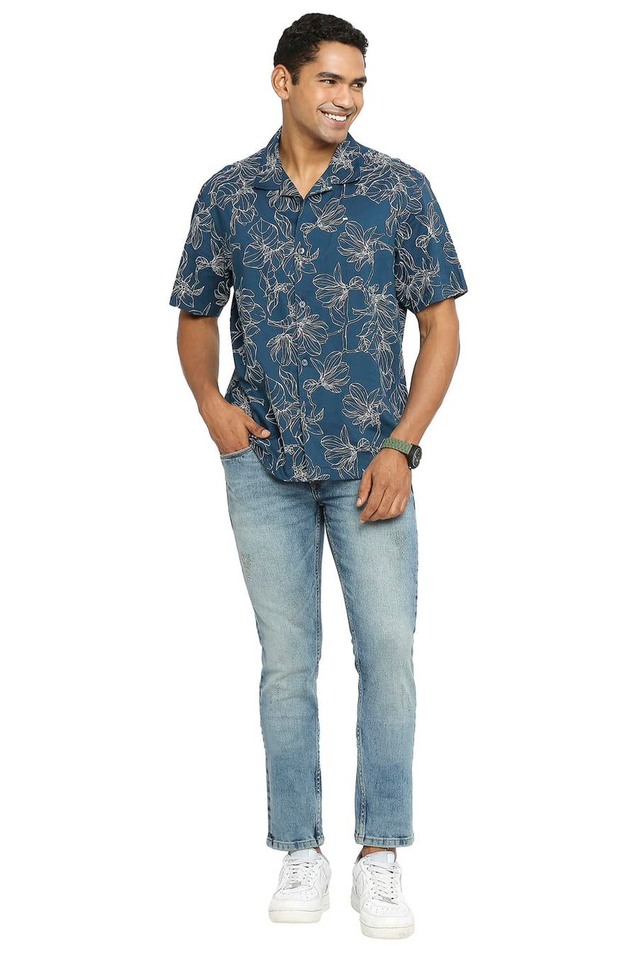 BASICS BLADE FIT CAPTAINS BLUE STRETCH JEANS