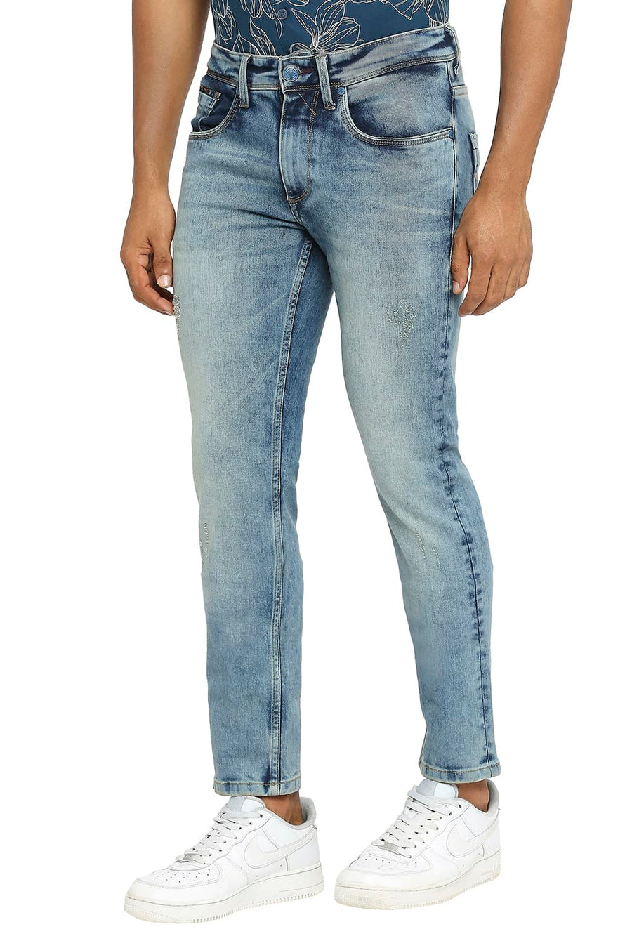 BASICS BLADE FIT CAPTAINS BLUE STRETCH JEANS