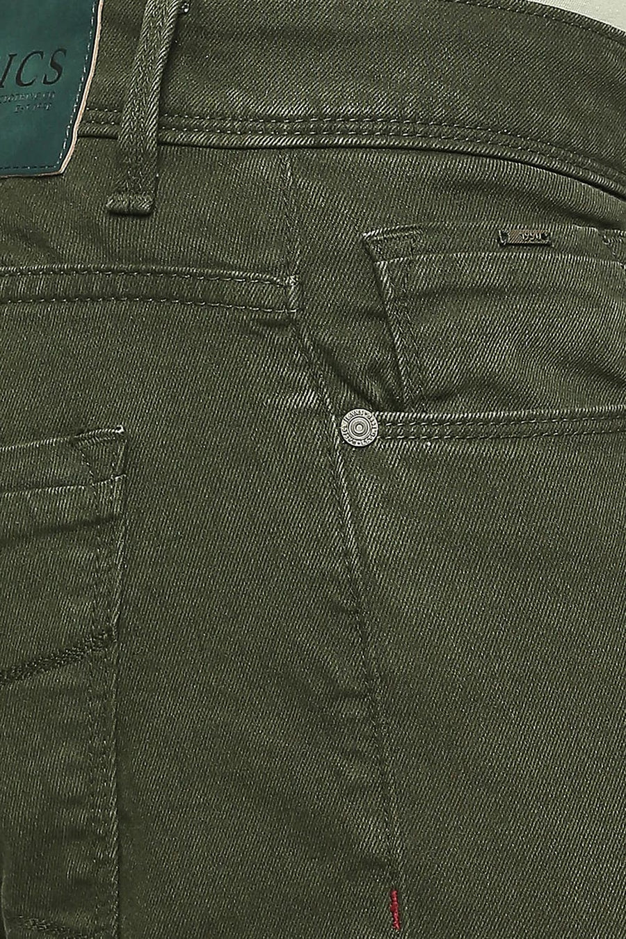 BASICS TORQUE FIT KOMBU GREEN STRETCH JEANS