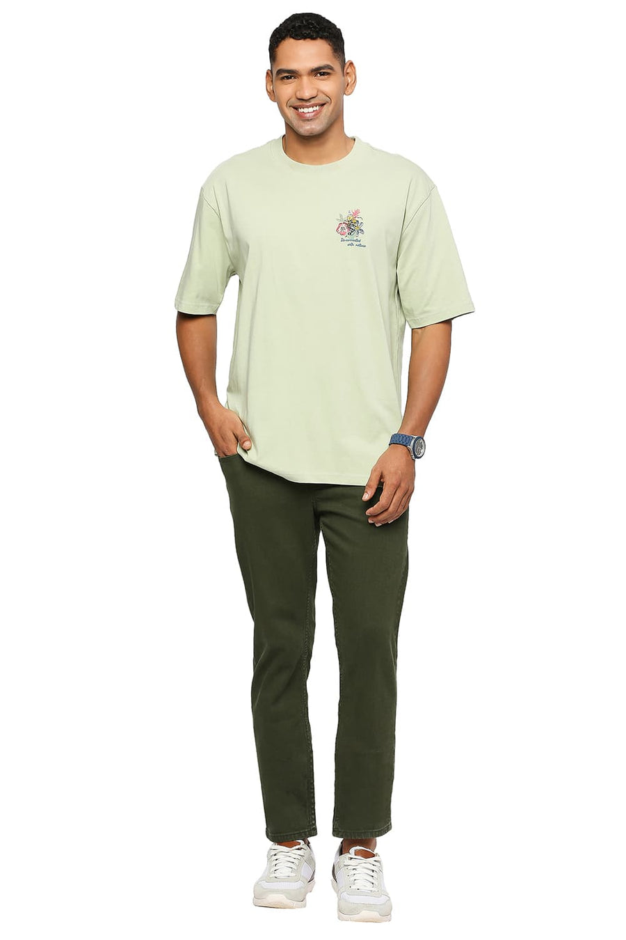 BASICS TORQUE FIT KOMBU GREEN STRETCH JEANS