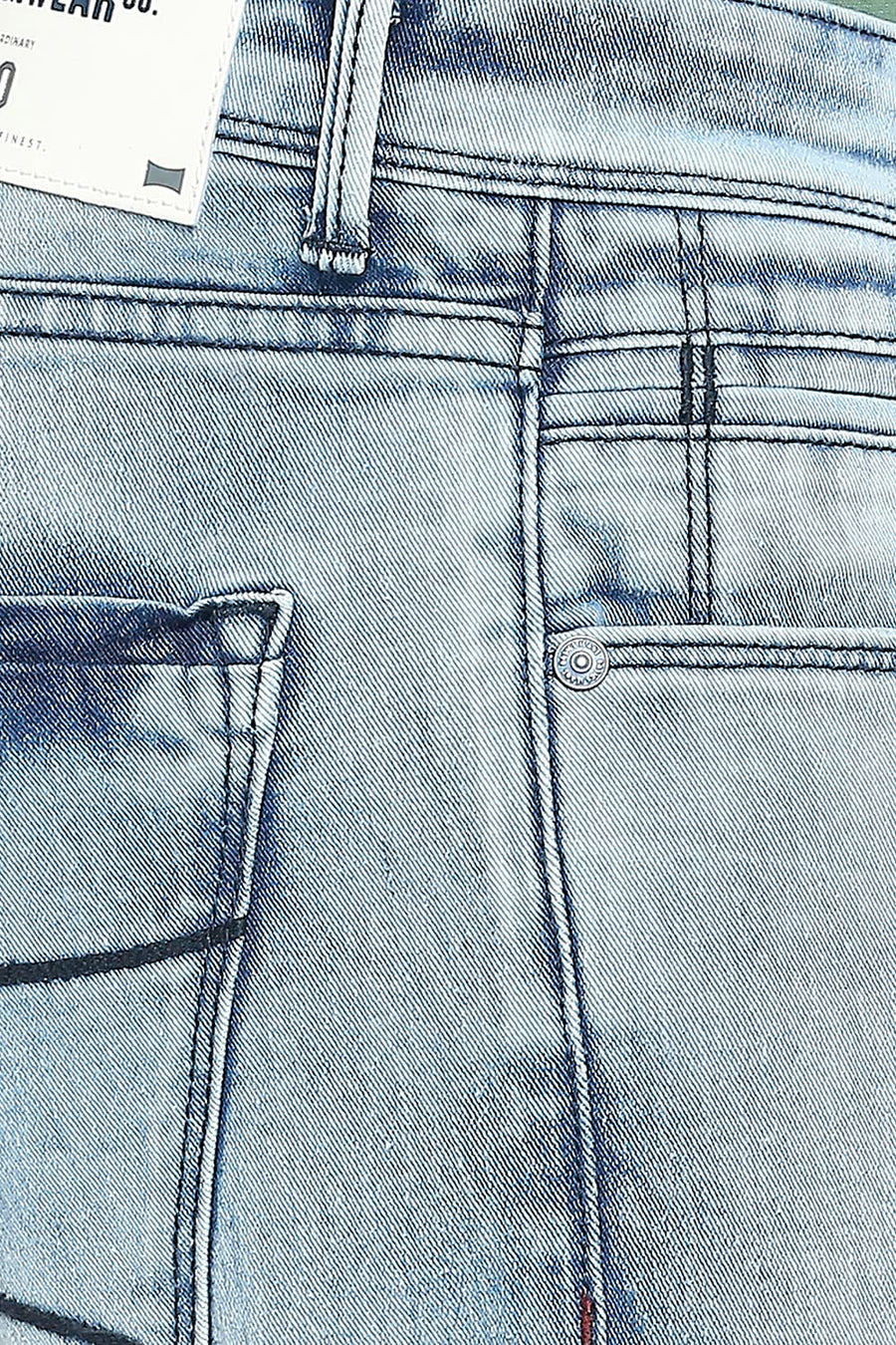 BASICS KERB FIT DUSK BLUE STRETCH JEANS