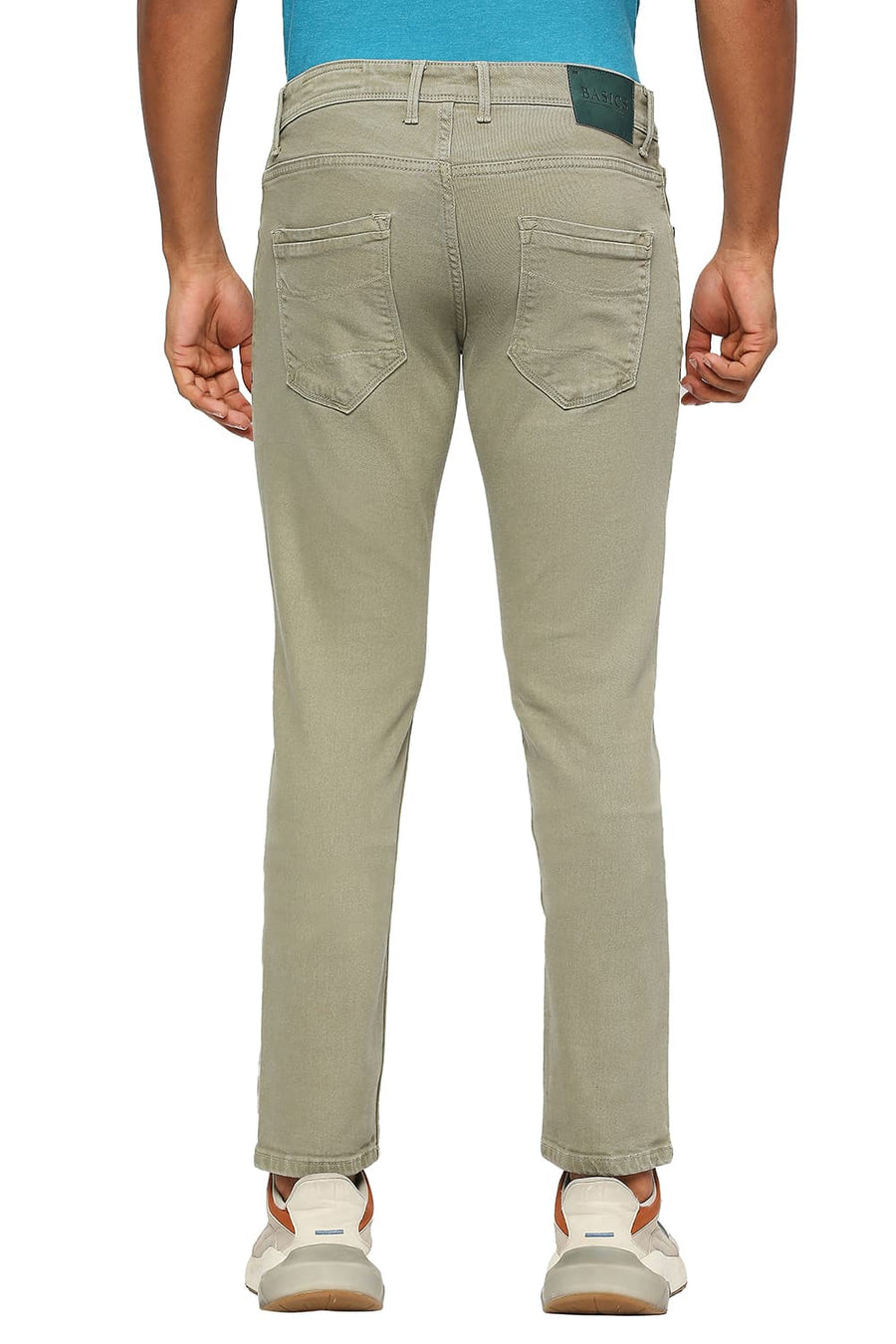 BASICS BLADE FIT OIL GREEN STRETCH JEANS