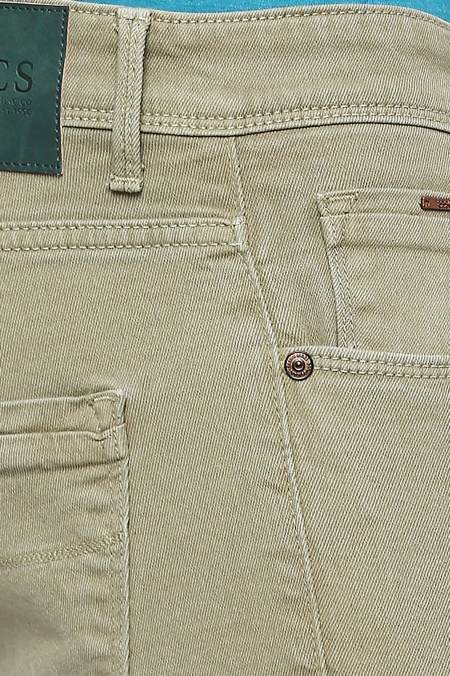 BASICS BLADE FIT OIL GREEN STRETCH JEANS