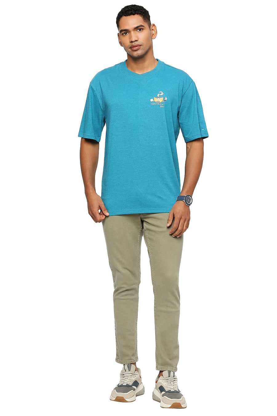 BASICS BLADE FIT OIL GREEN STRETCH JEANS