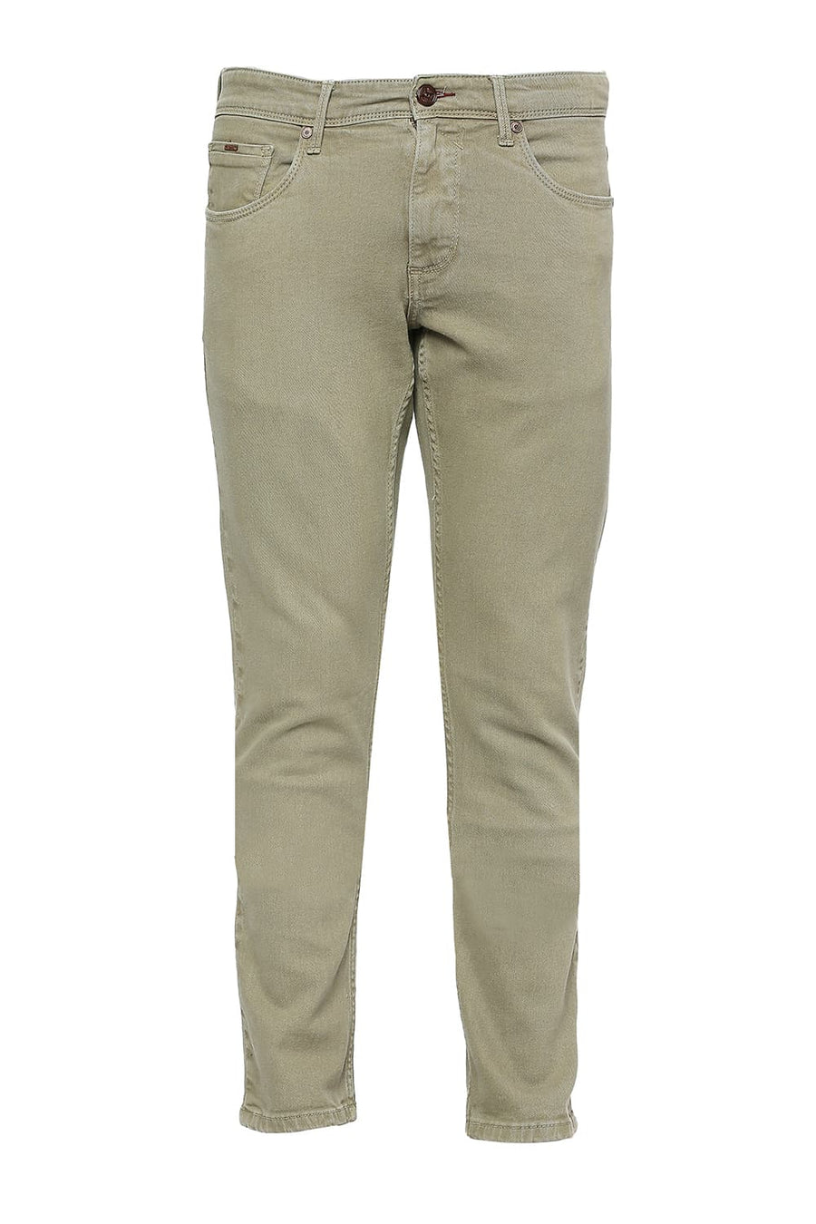 BASICS BLADE FIT OIL GREEN STRETCH JEANS
