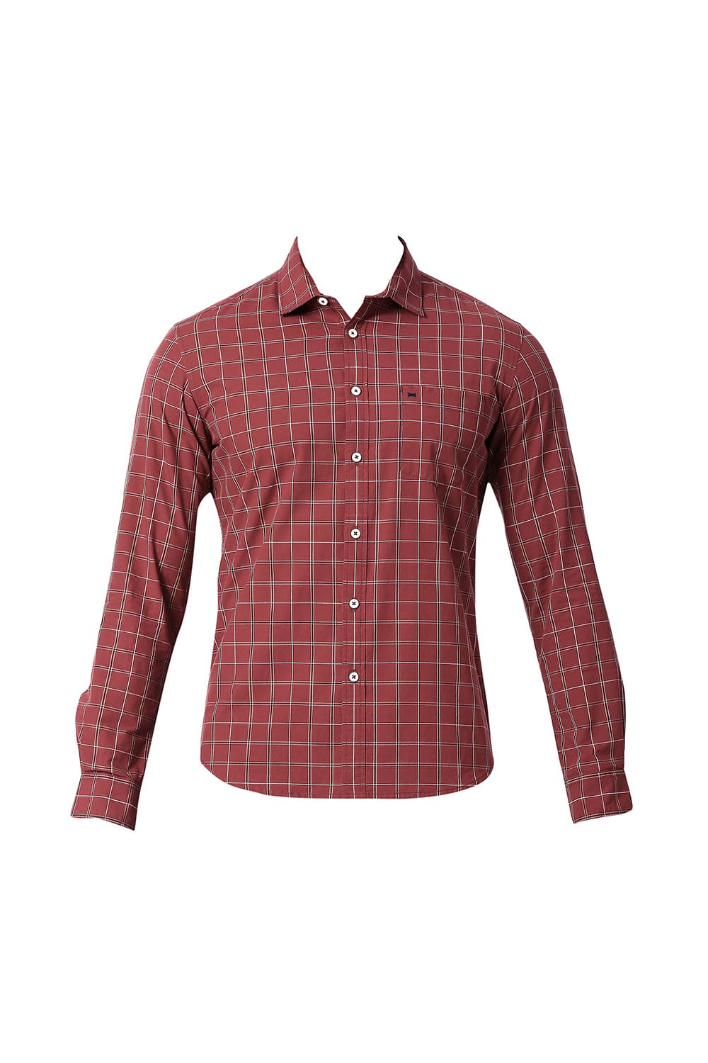 BASICS SLIM FIT COTTON CHECKS SHIRT