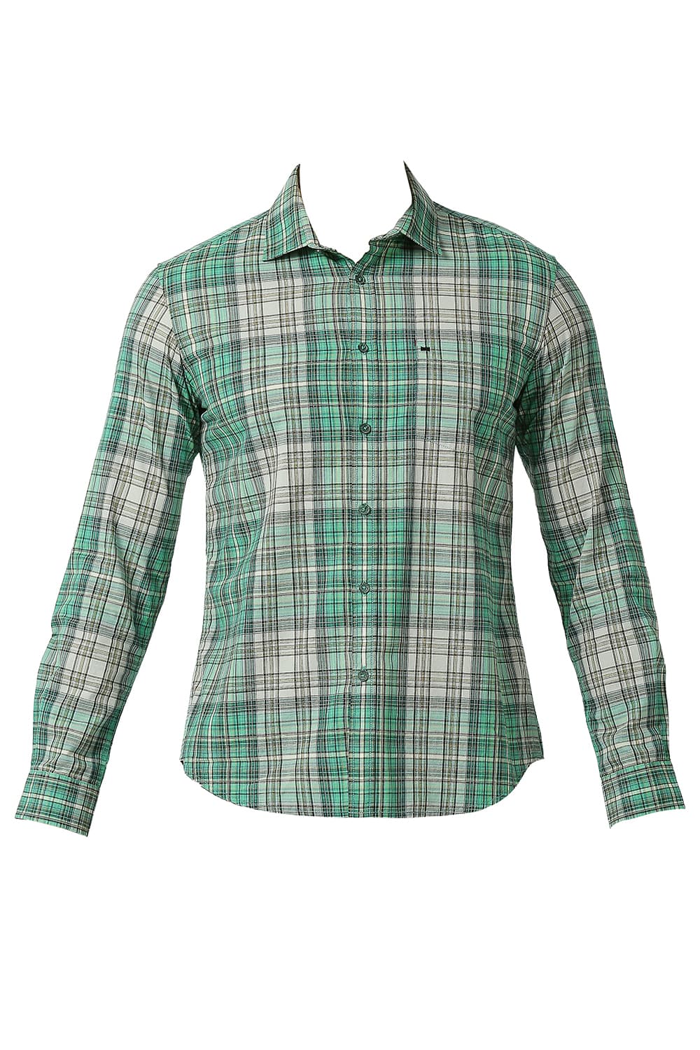 BASICS SLIM FIT COTTON CHECKS SHIRT