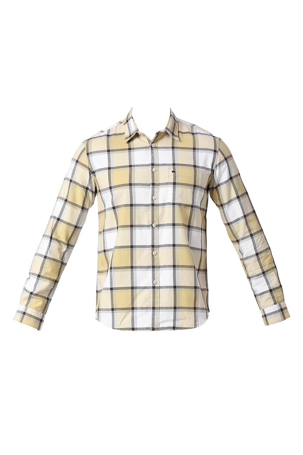 BASICS SLIM FIT COTTON TWILL CHECKS SHIRT