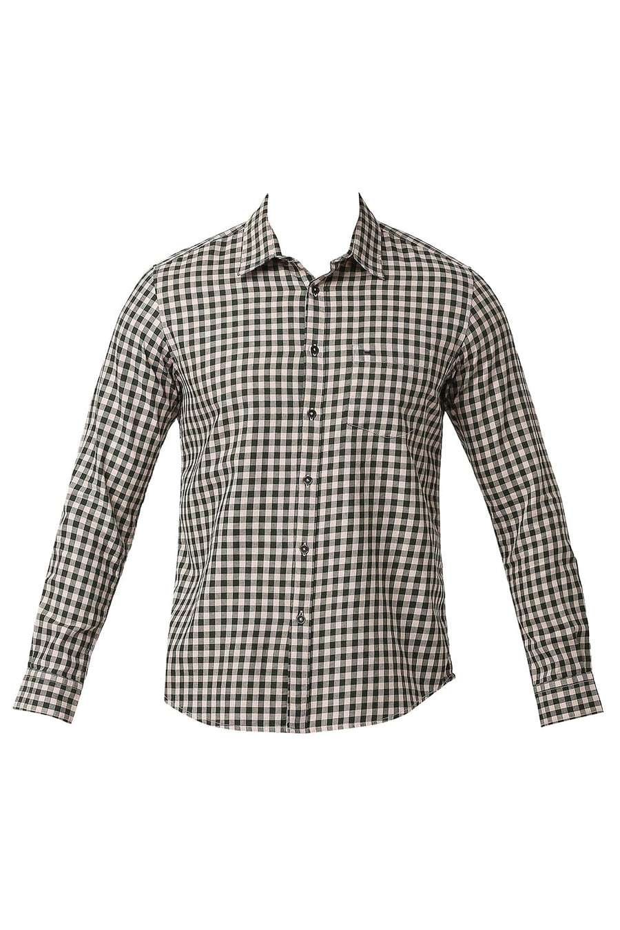 BASICS SLIM FIT SHALL PINK COTTON TWILL CHECKS SHIRT