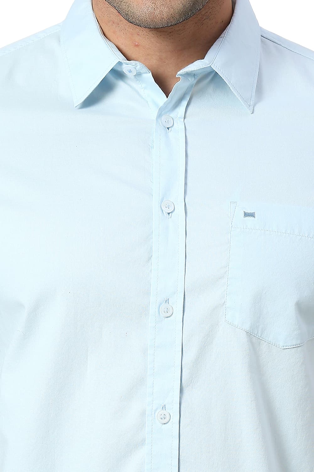 BASICS SLIM FIT COTTON OXFORD HALFSLEEVES SHIRT