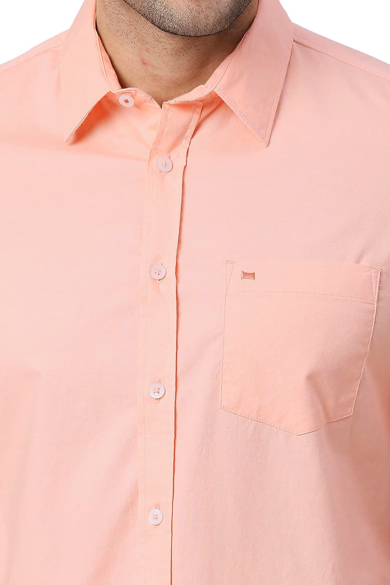 BASICS SLIM FIT COTTON OXFORD HALFSLEEVES SHIRT