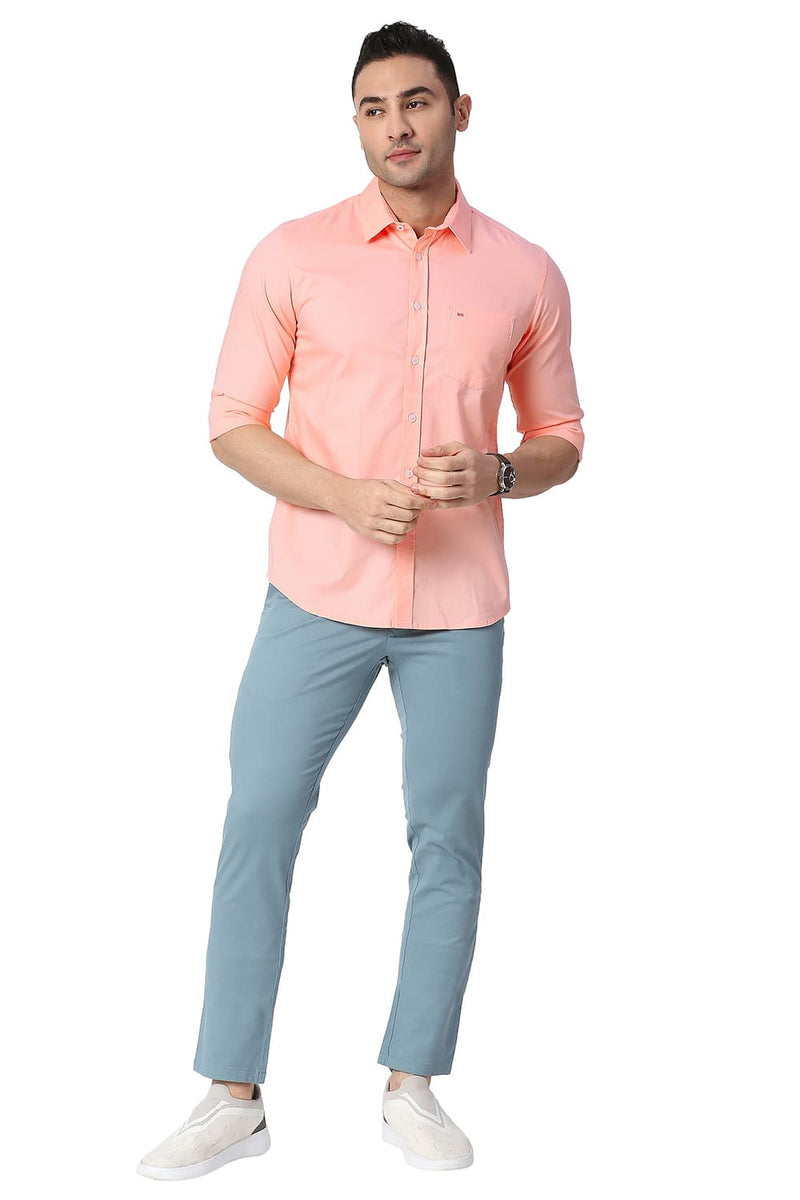 BASICS SLIM FIT COTTON OXFORD SHIRT