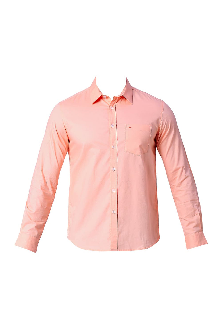 BASICS SLIM FIT PEACH ORANGE COTTON OXFORD SHIRT