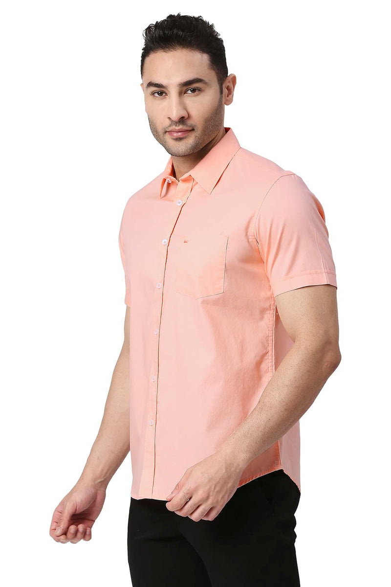 BASICS SLIM FIT COTTON OXFORD HALFSLEEVES SHIRT