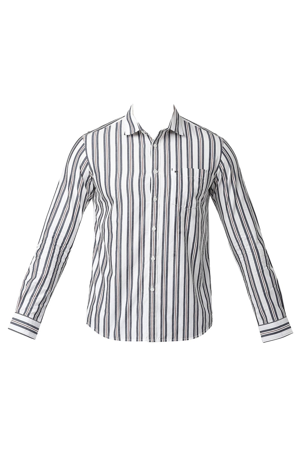 BASICS SLIM FIT COTTON STRIPE SHIRT